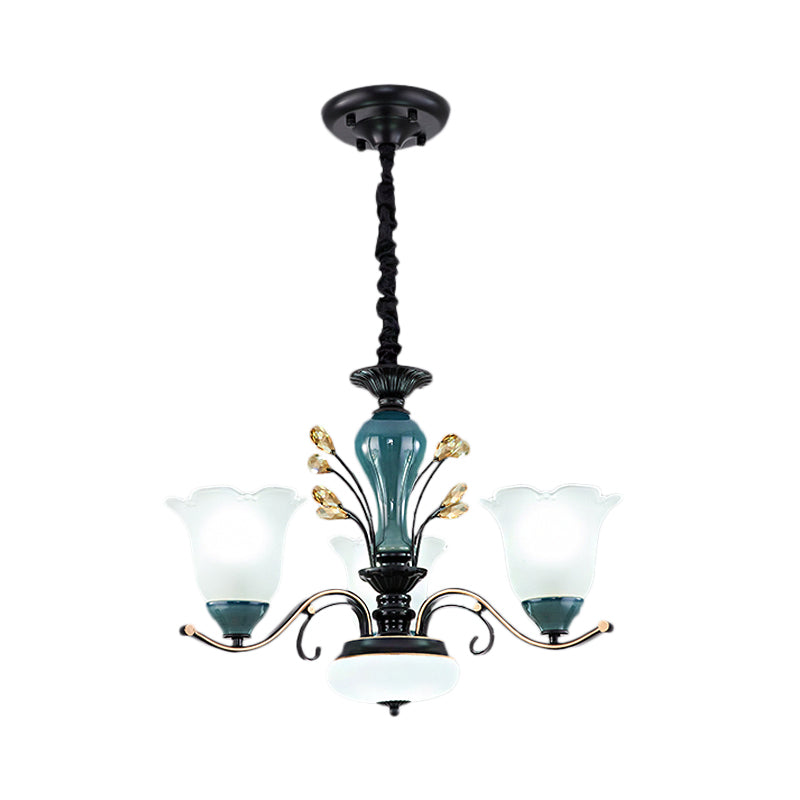 Flower Shade Suspension Lamp Countryside 3/6/8-Head Chandelier - Rebooters