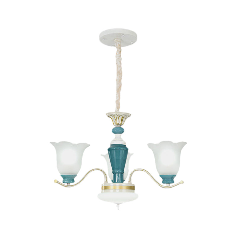 Green Flower Shade Ceiling Hang Fixture Countryside Chandelier - Rebooters