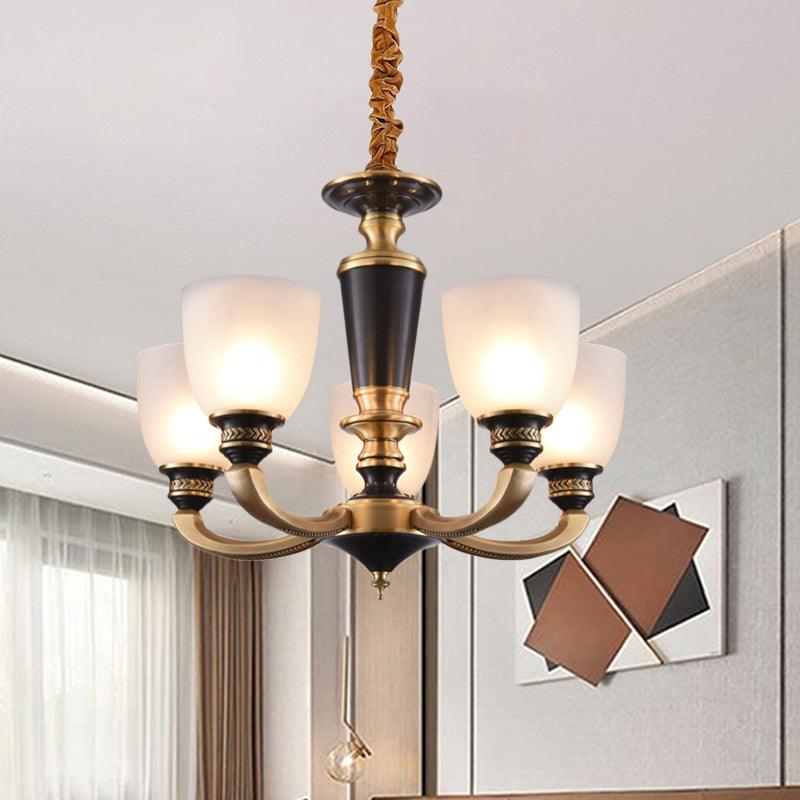 Brass 3/5-Bulb Suspension Pendant Light Traditional Style - Rebooters