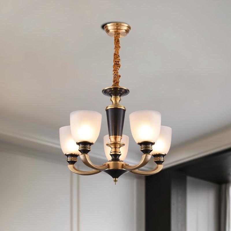 Brass 3/5-Bulb Suspension Pendant Light Traditional Style - Rebooters