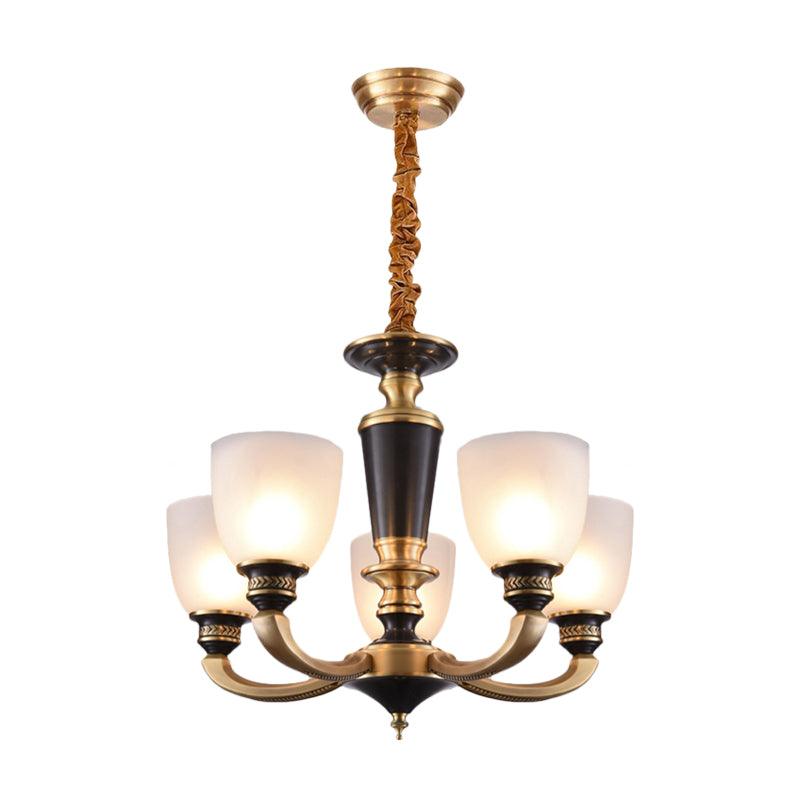 Brass 3/5-Bulb Suspension Pendant Light Traditional Style - Rebooters