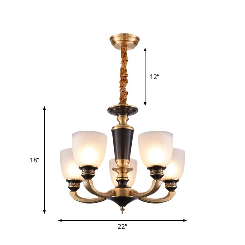 Brass 3/5-Bulb Suspension Pendant Light Traditional Style - Rebooters