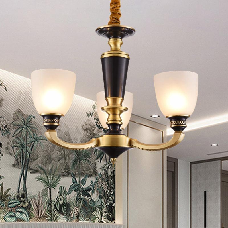 Brass 3/5-Bulb Suspension Pendant Light Traditional Style - Rebooters