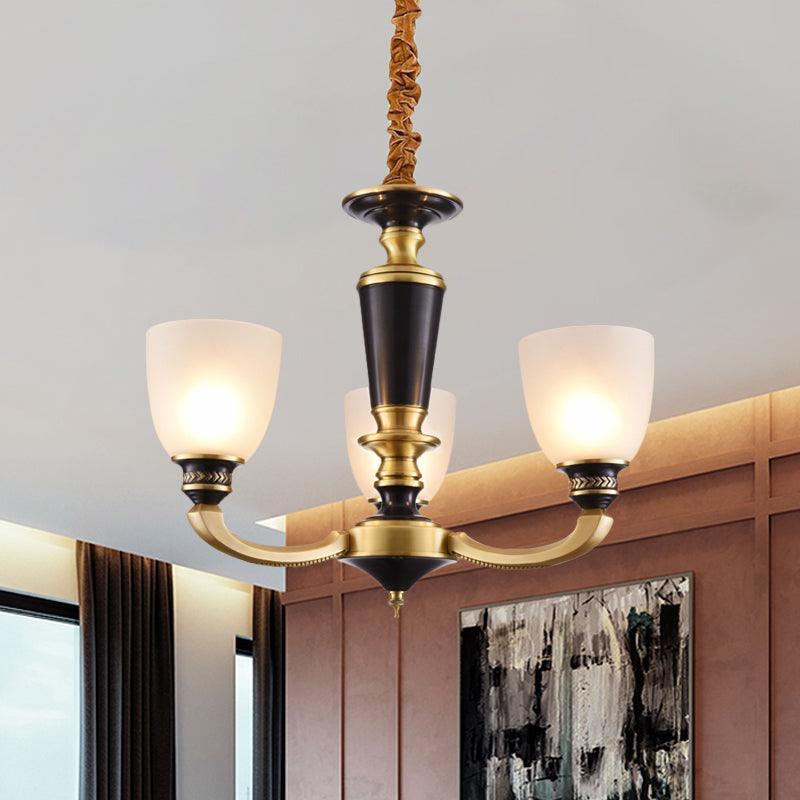 Brass 3/5-Bulb Suspension Pendant Light Traditional Style - Rebooters