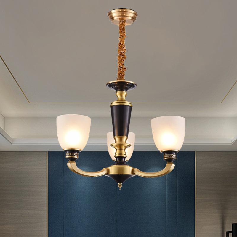 Brass 3/5-Bulb Suspension Pendant Light Traditional Style - Rebooters