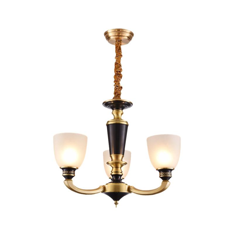 Brass 3/5-Bulb Suspension Pendant Light Traditional Style - Rebooters