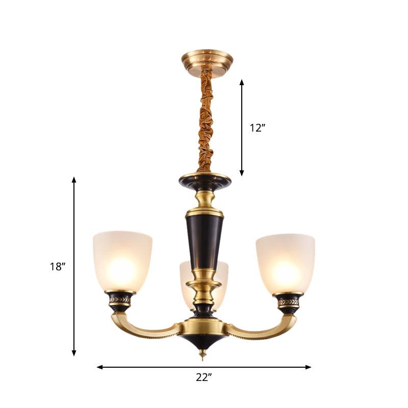 Brass 3/5-Bulb Suspension Pendant Light Traditional Style - Rebooters