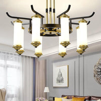 8/10 Bulbs Chandelier Lighting Fixture Black-Gold Ceiling Lamp - Rebooters