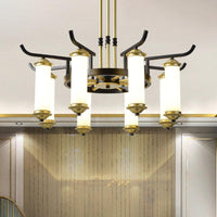 8/10 Bulbs Chandelier Lighting Fixture Black-Gold Ceiling Lamp - Rebooters