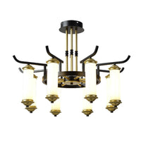 8/10 Bulbs Chandelier Lighting Fixture Black-Gold Ceiling Lamp - Rebooters