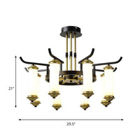 8/10 Bulbs Chandelier Lighting Fixture Black-Gold Ceiling Lamp - Rebooters