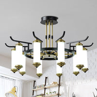 8/10 Bulbs Chandelier Lighting Fixture Black-Gold Ceiling Lamp - Rebooters
