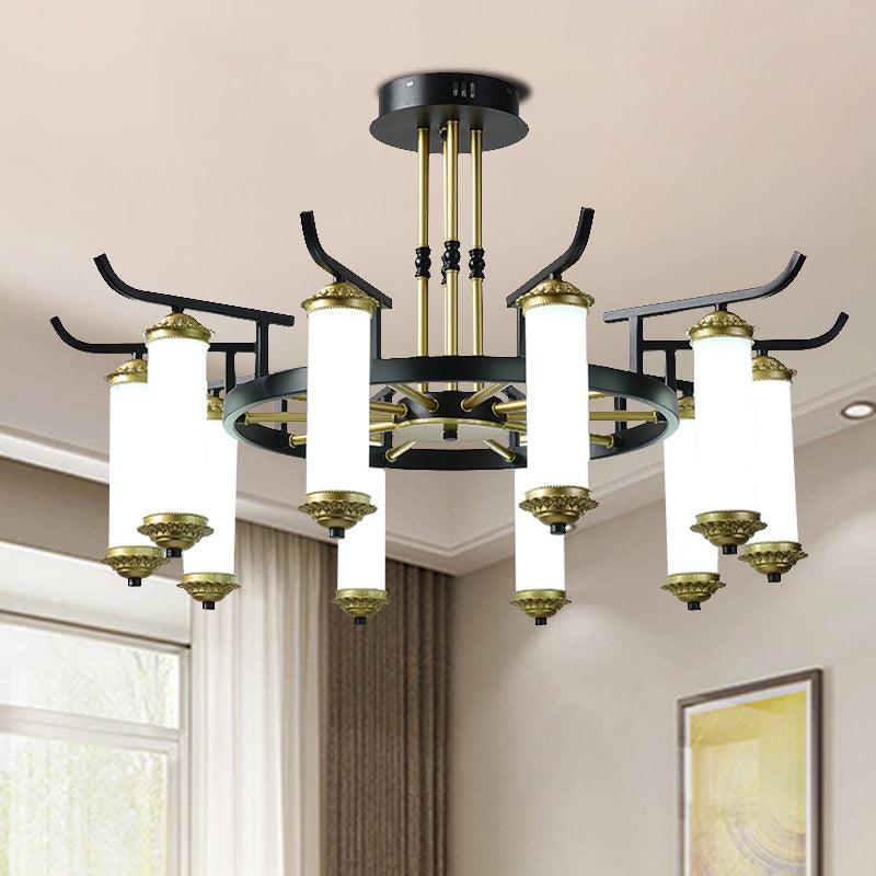 8/10 Bulbs Chandelier Lighting Fixture Black-Gold Ceiling Lamp - Rebooters