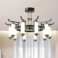 8/10 Bulbs Chandelier Lighting Fixture Black-Gold Ceiling Lamp - Rebooters