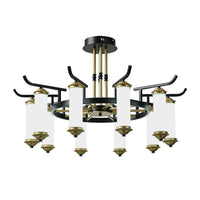8/10 Bulbs Chandelier Lighting Fixture Black-Gold Ceiling Lamp - Rebooters