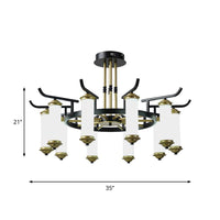 8/10 Bulbs Chandelier Lighting Fixture Black-Gold Ceiling Lamp - Rebooters