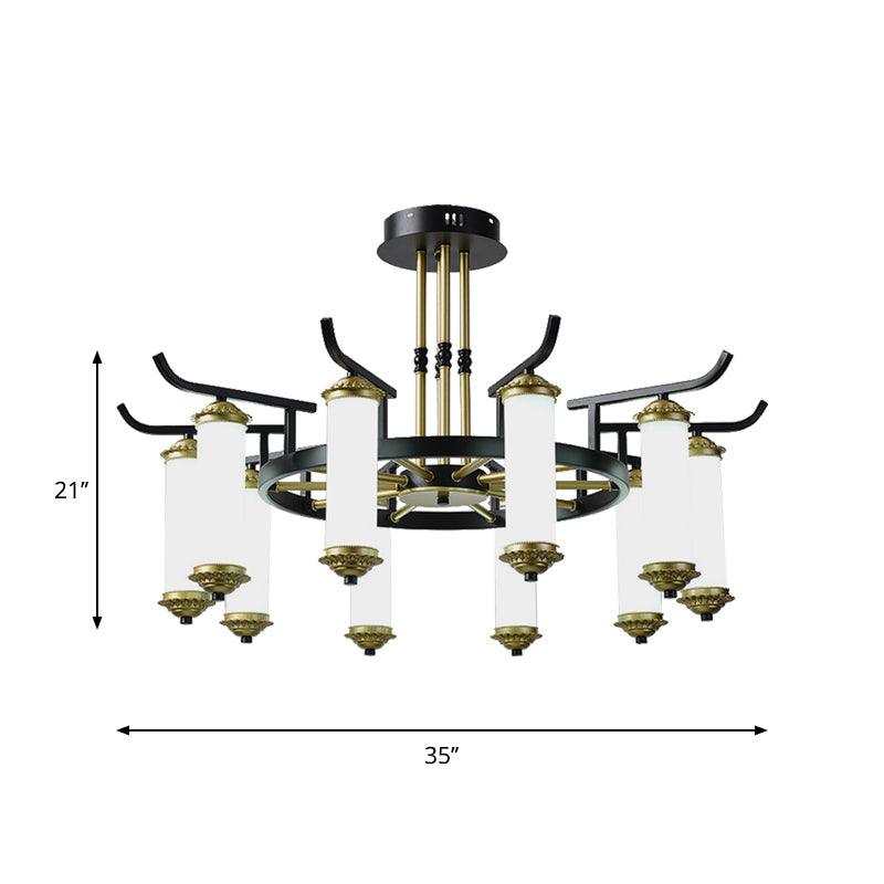 8/10 Bulbs Chandelier Lighting Fixture Black-Gold Ceiling Lamp - Rebooters