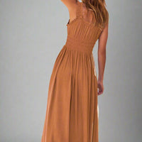 Matilda Sleeveless Maxi Dress with Flattering Ruched Detailing - Rebooters -Women's Dresses