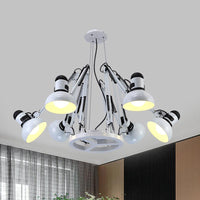 6-Light Dome Pendant Lighting with Spider Design Chandelier - Rebooters