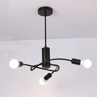 3/5 Lights Twirled Chandelier Light Industrial Vintage Black Lamp - Rebooters