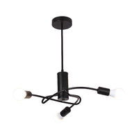 3/5 Lights Twirled Chandelier Light Industrial Vintage Black Lamp - Rebooters