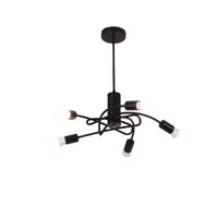 3/5 Lights Twirled Chandelier Light Industrial Vintage Black Lamp - Rebooters