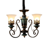 3/5/6-Bulb Chandelier Light Fixture with Bell Shade Opal Glass - Rebooters
