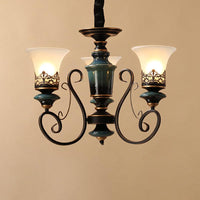 3/5/6-Bulb Chandelier Light Fixture with Bell Shade Opal Glass - Rebooters