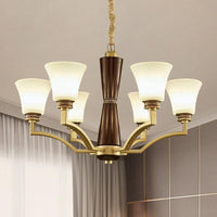 Bell Shaped Dining Room Ceiling Chandelier Antique Frosted Glass - Rebooters