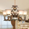 Brown 6/8 Heads Ceiling Chandelier Milky Glass Flower Pendant - Rebooters