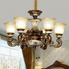 Traditional Floral Shade Chandelier Light 6/8 Lights Brown - Rebooters