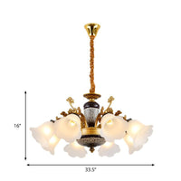 Antique Swooping Arm Chandelier Light Black-Gold Metal Lamp - Rebooters