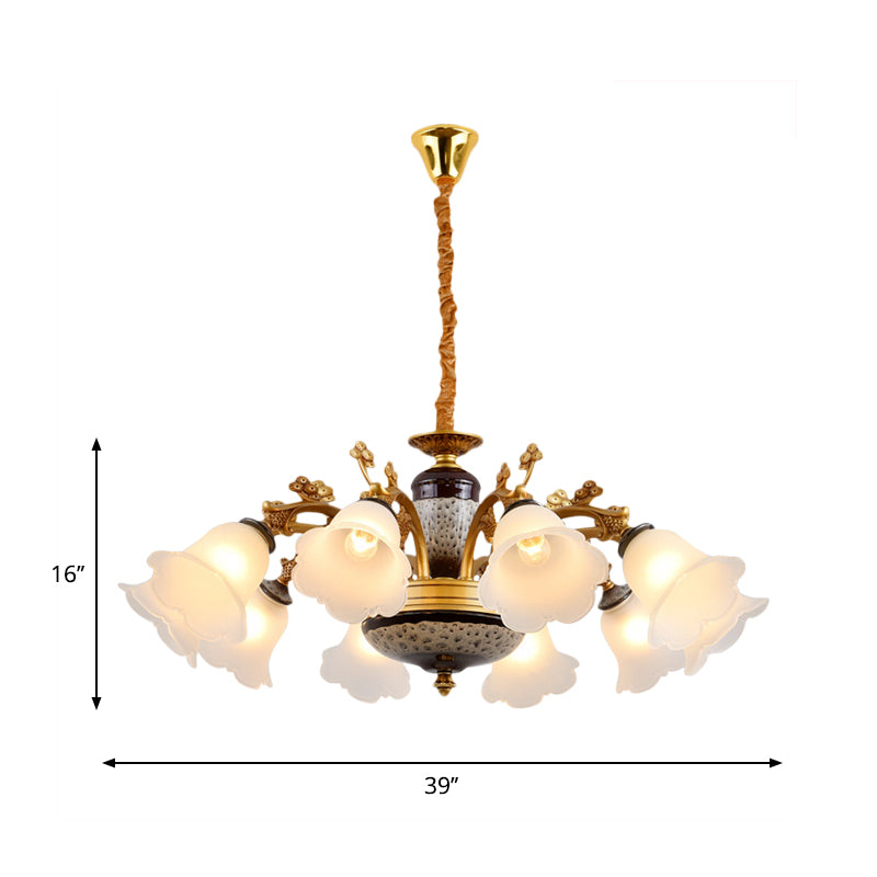 Antique Swooping Arm Chandelier Light Black-Gold Metal Lamp - Rebooters