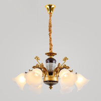 Antique Swooping Arm Chandelier Light Black-Gold Metal Lamp - Rebooters