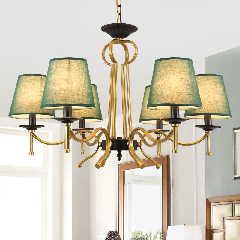 Blackish Green/Flaxen 6/8 Lights Chandelier Retro Lamp - Rebooters