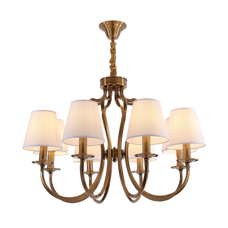 6/8 Heads Metal Pendant Chandelier Traditional Brass Lighting Fixture - Rebooters