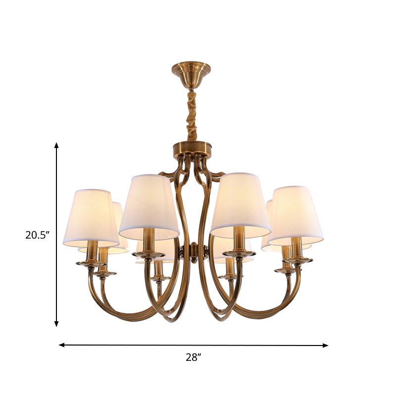 6/8 Heads Metal Pendant Chandelier Traditional Brass Lighting Fixture - Rebooters