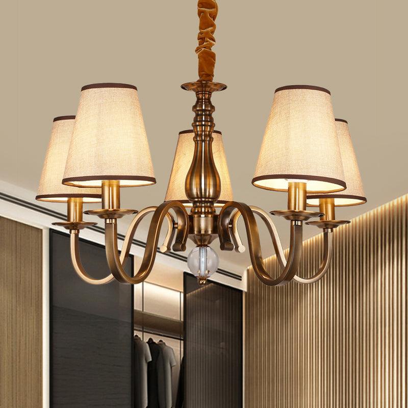 5/8 Heads Chandelier Lighting Fixture with Conical Shade - Rebooters