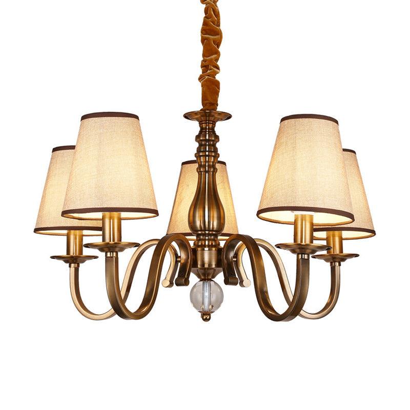 5/8 Heads Chandelier Lighting Fixture with Conical Shade - Rebooters