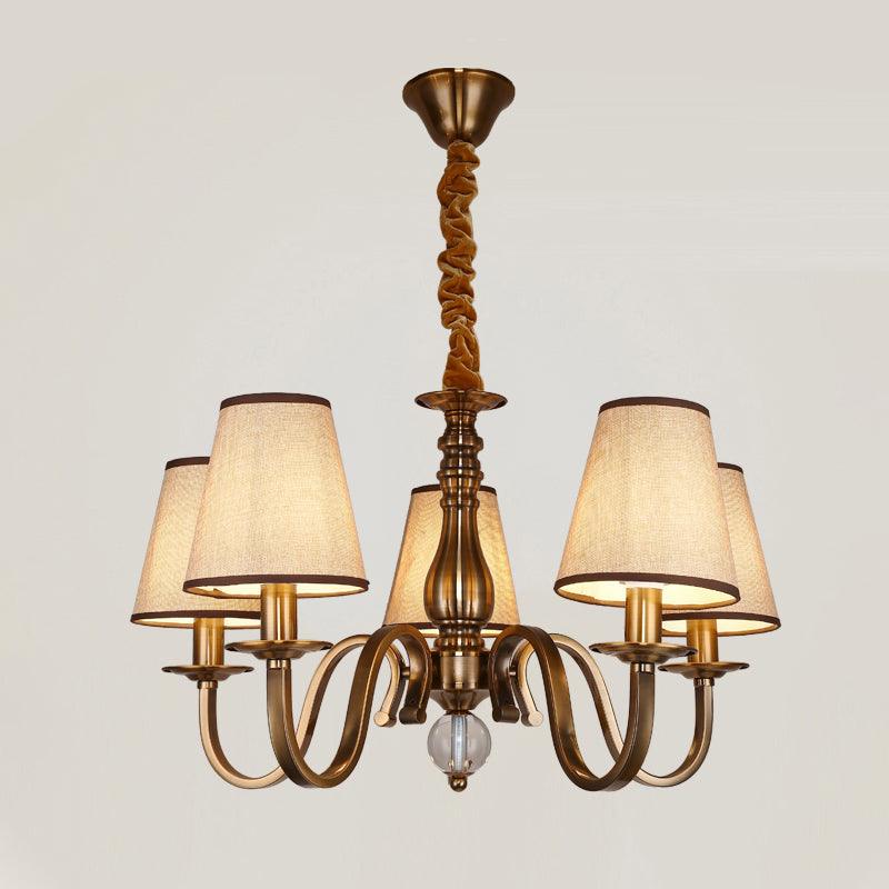 5/8 Heads Chandelier Lighting Fixture with Conical Shade - Rebooters