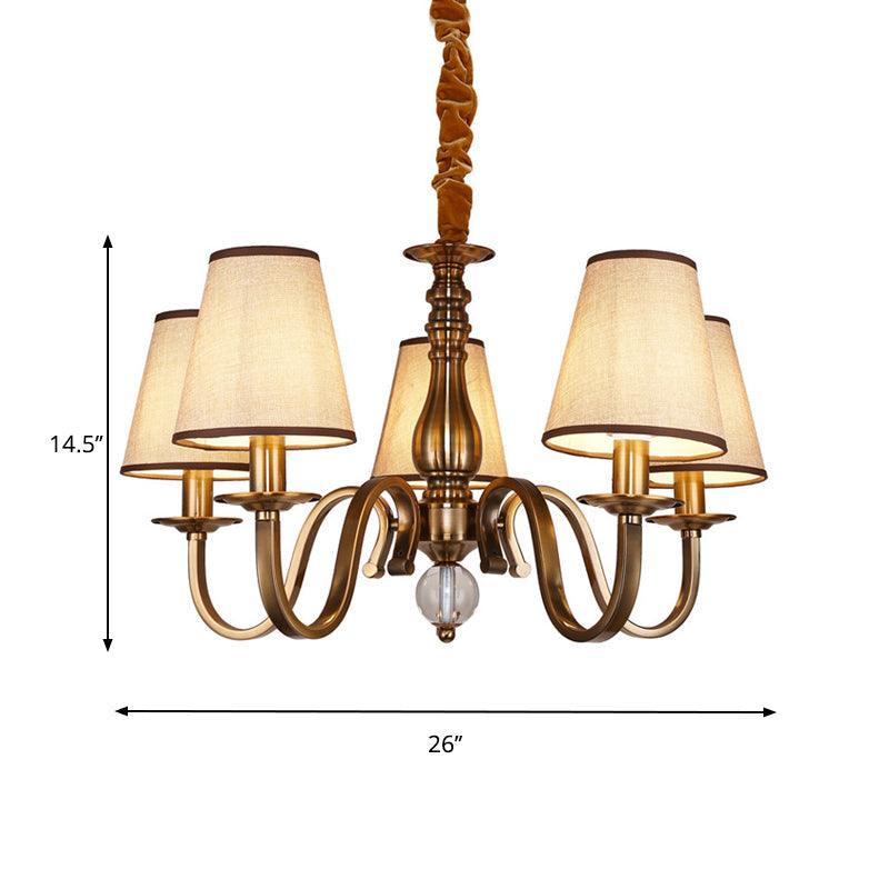 5/8 Heads Chandelier Lighting Fixture with Conical Shade - Rebooters