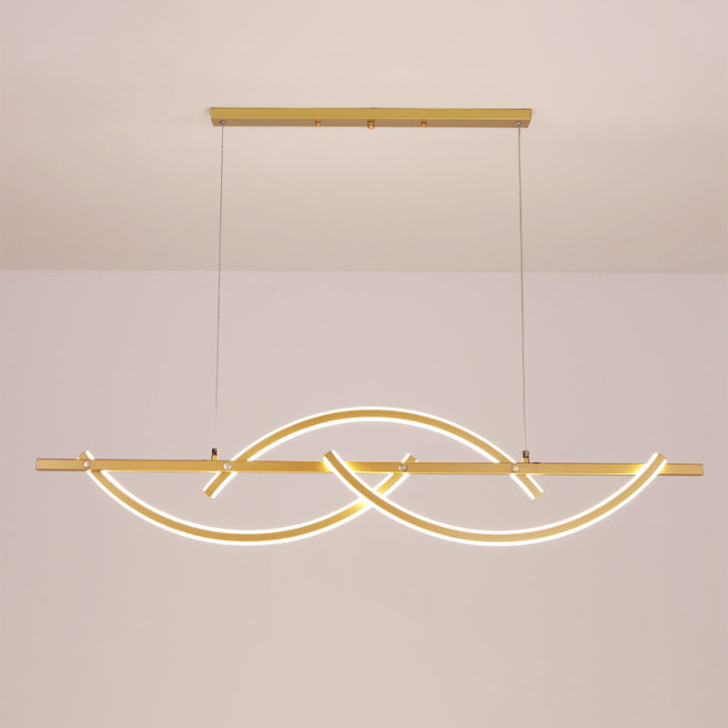 3-Arched Line Restaurant Chandelier Metal LED Minimalism Light - Rebooters