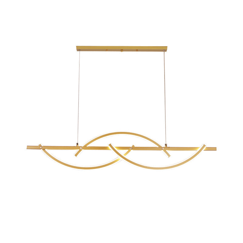 3-Arched Line Restaurant Chandelier Metal LED Minimalism Light - Rebooters