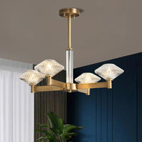 4/6 Bulbs Pendant Chandelier Traditional Rhombic Crystal Lighting - Rebooters