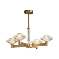 4/6 Bulbs Pendant Chandelier Traditional Rhombic Crystal Lighting - Rebooters