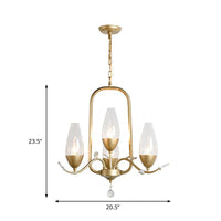 4 Bulbs Torpedo Pendant Chandelier Traditional Gold Crystal - Rebooters