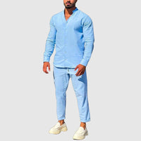 Men’s Slim Fit Linen Set for Stylish Summer Comfort Rebooters mens 2 piece set