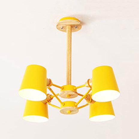 Bedroom Chandelier for Kids Wood Hanging Fixture Macaron - Rebooters