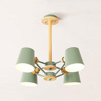 Bedroom Chandelier for Kids Wood Hanging Fixture Macaron - Rebooters