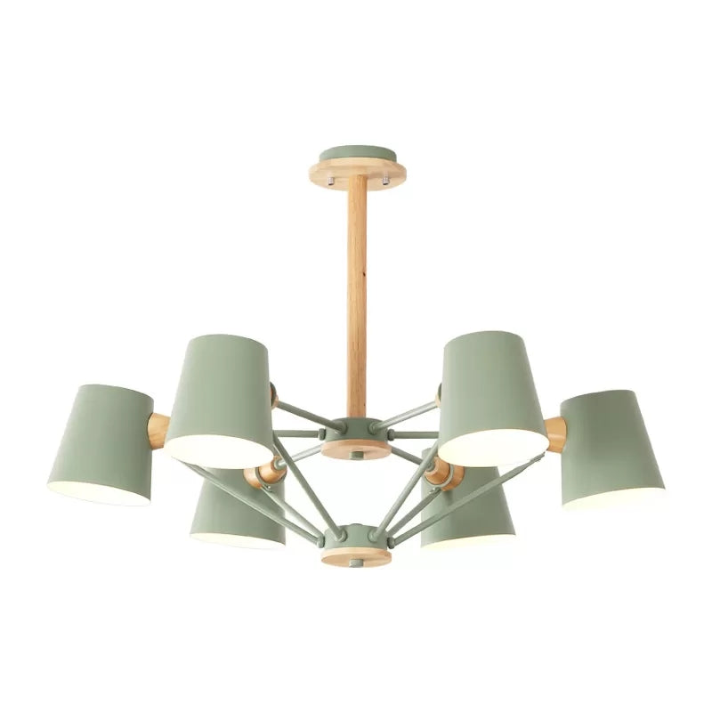 Bedroom Chandelier for Kids Wood Hanging Fixture Macaron - Rebooters